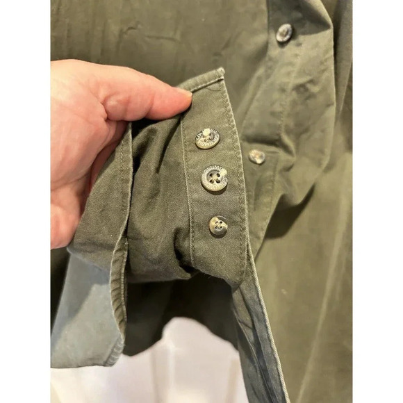 Columbia Sportswear Logo Button-Down Shirt‎ Size 2XL Green Cotton Hiking Fishing - Picture 4 of 9